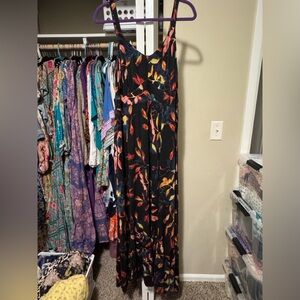 Torrid Supersoft Floral Black Maxi Dress size 2